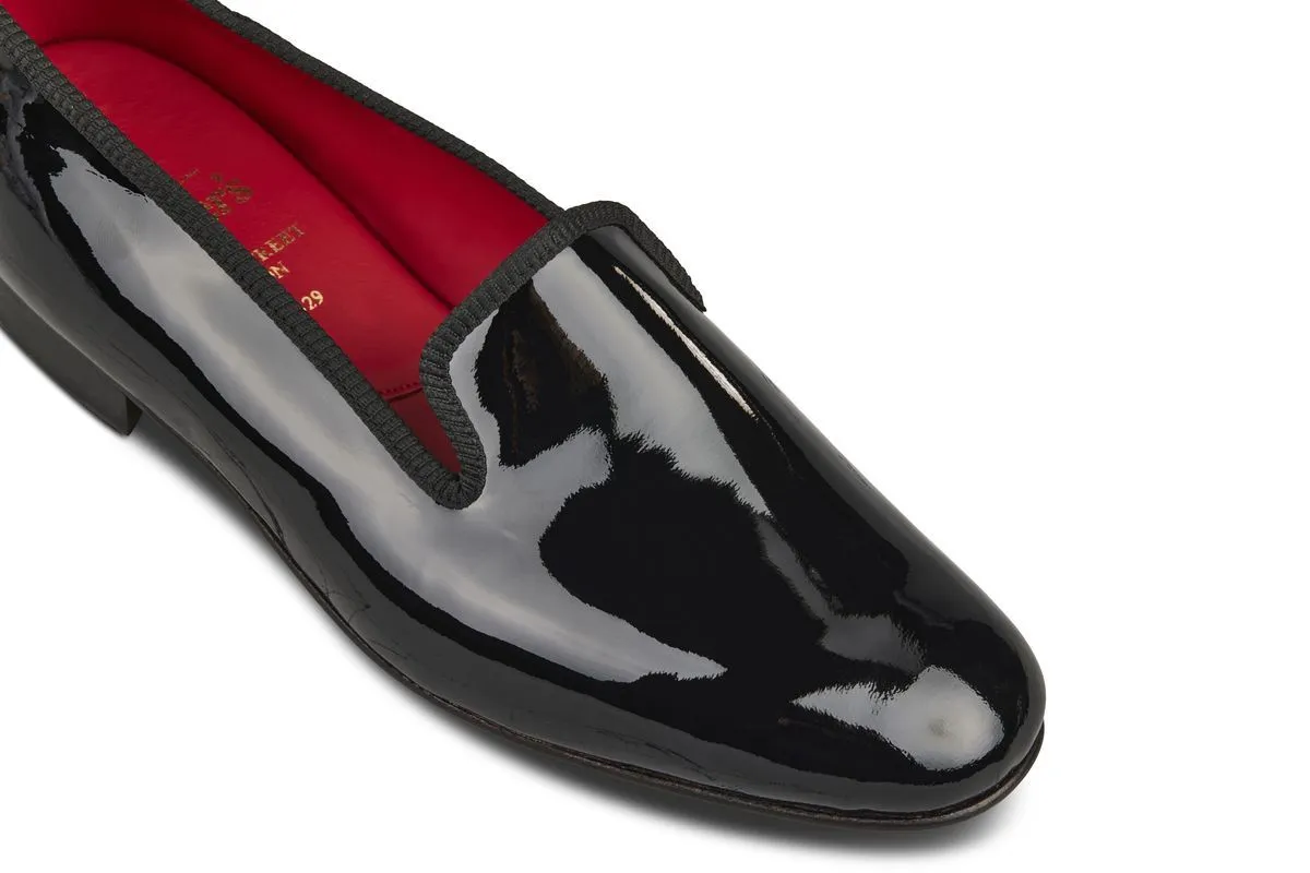 Tricker's Churchill Patent Leather Slipper / Black