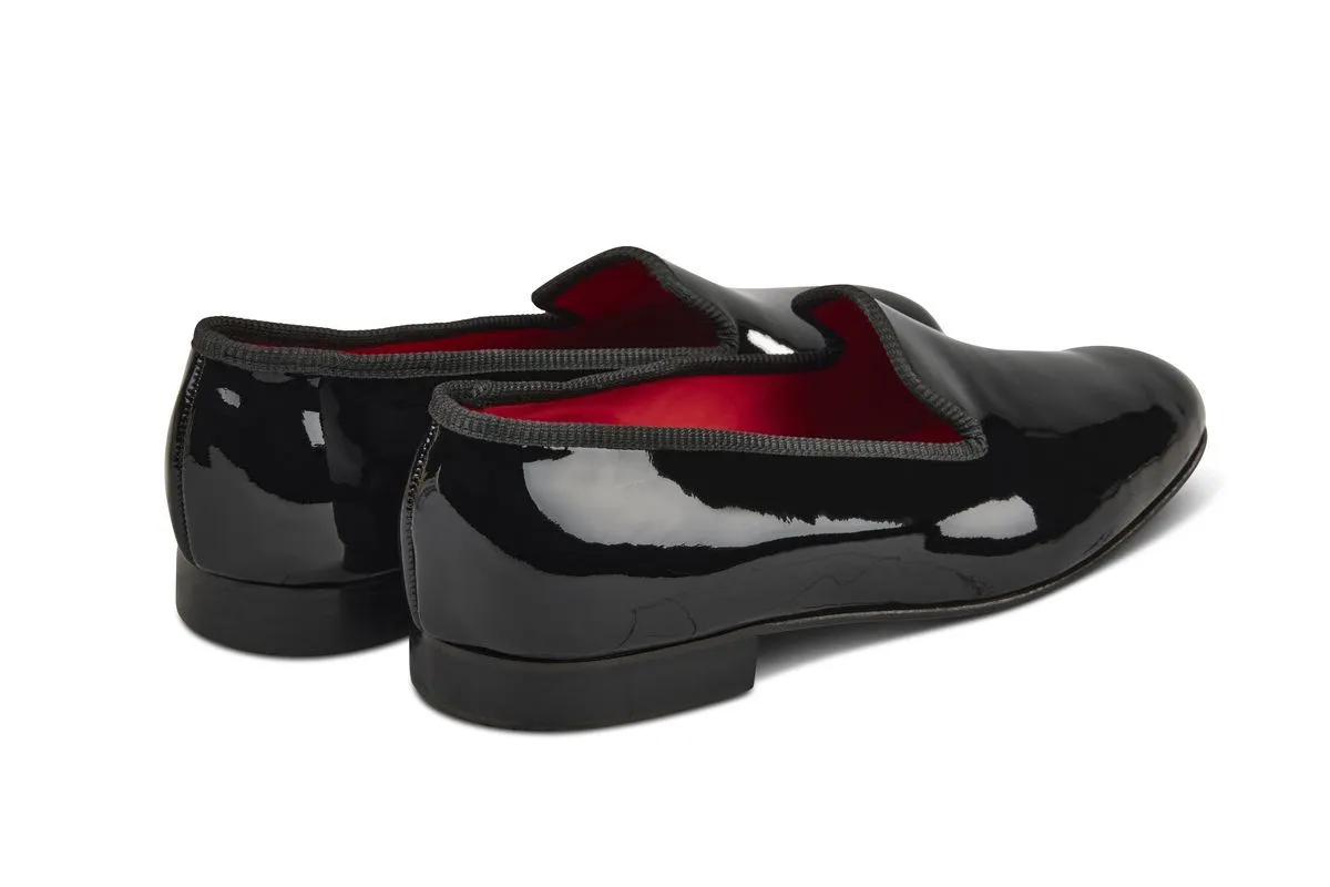 Tricker's Churchill Patent Leather Slipper / Black