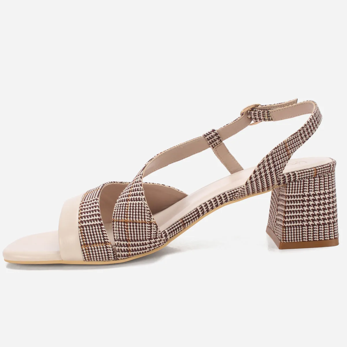 Women "MAEVE" Diagonal Strap Heel Sandals