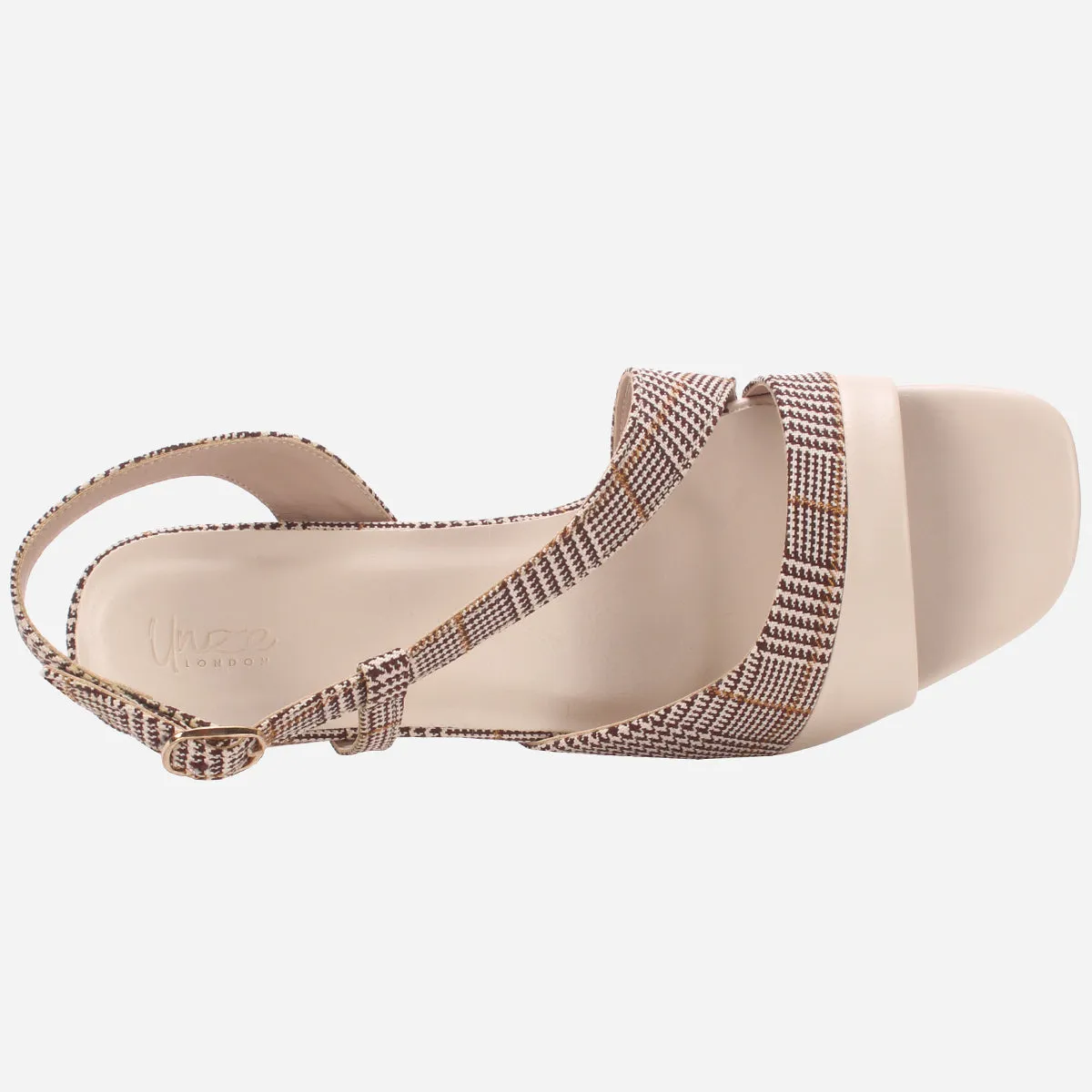 Women "MAEVE" Diagonal Strap Heel Sandals