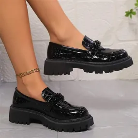 Women's Thick Sole Retro Loafers 95082158C